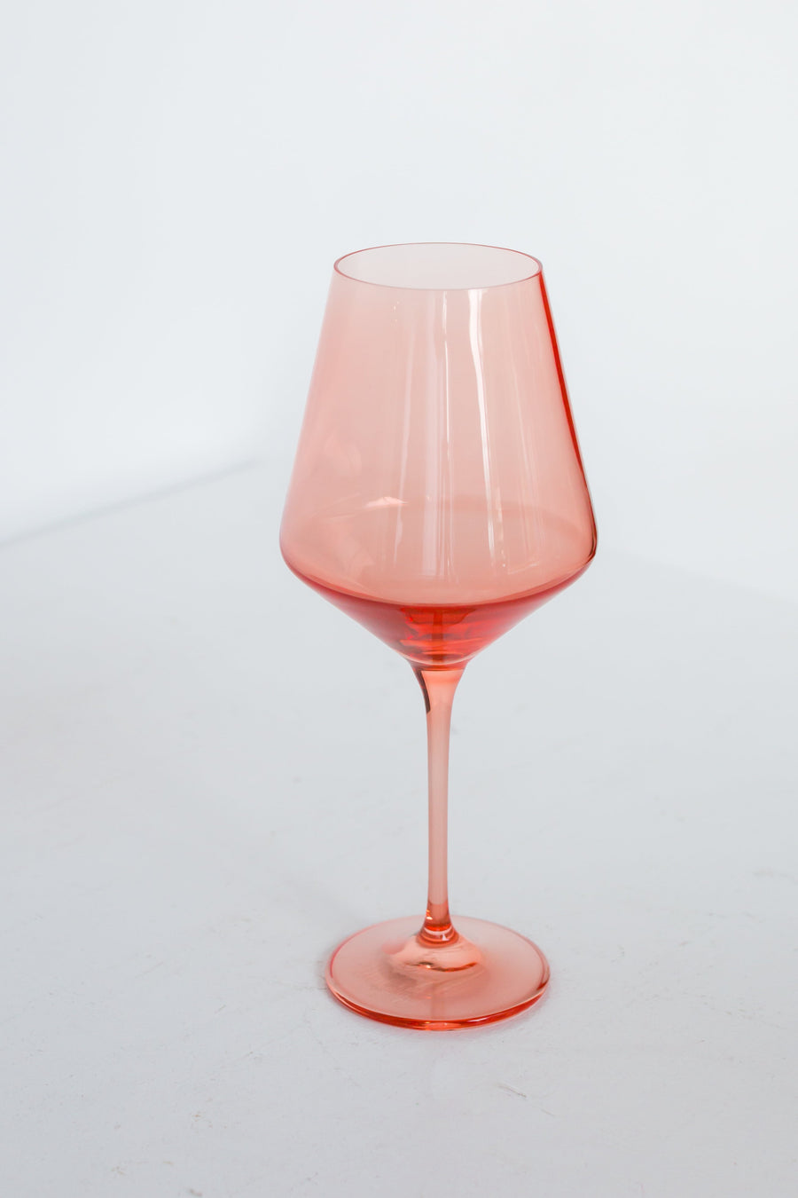 Colored Wine Stemware - Set of 2- Peach Fuzz {Our Coral Peach Pink}