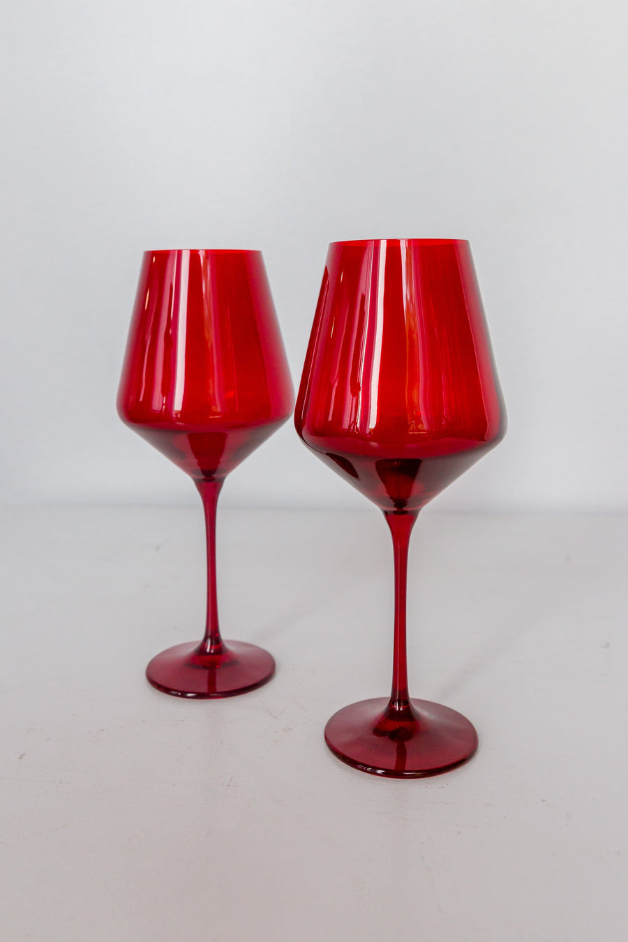 Colored Wine Stemware - Set of 2 {Red}
