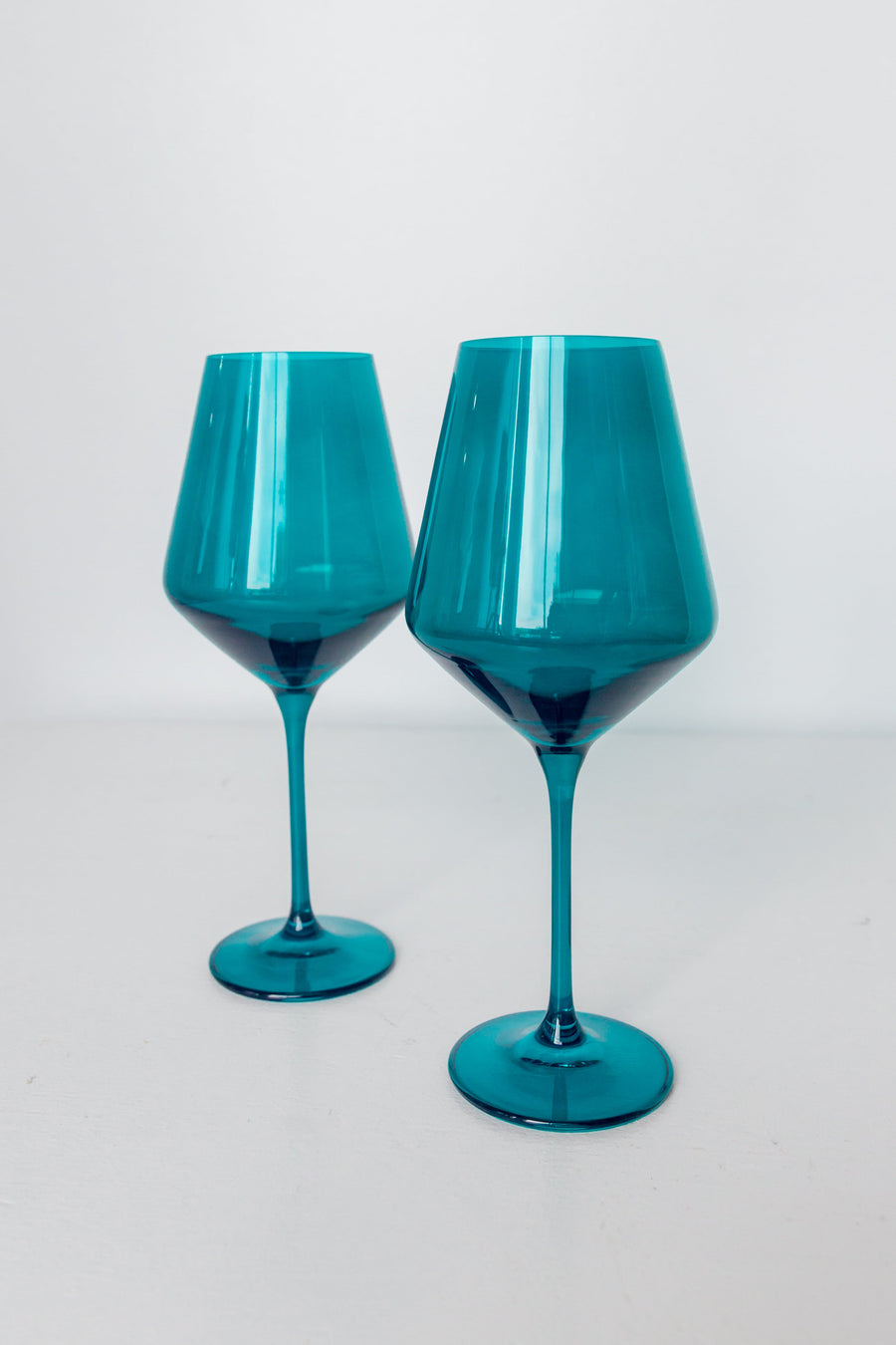 Colored Wine Stemware - Set of 2 {Teal}