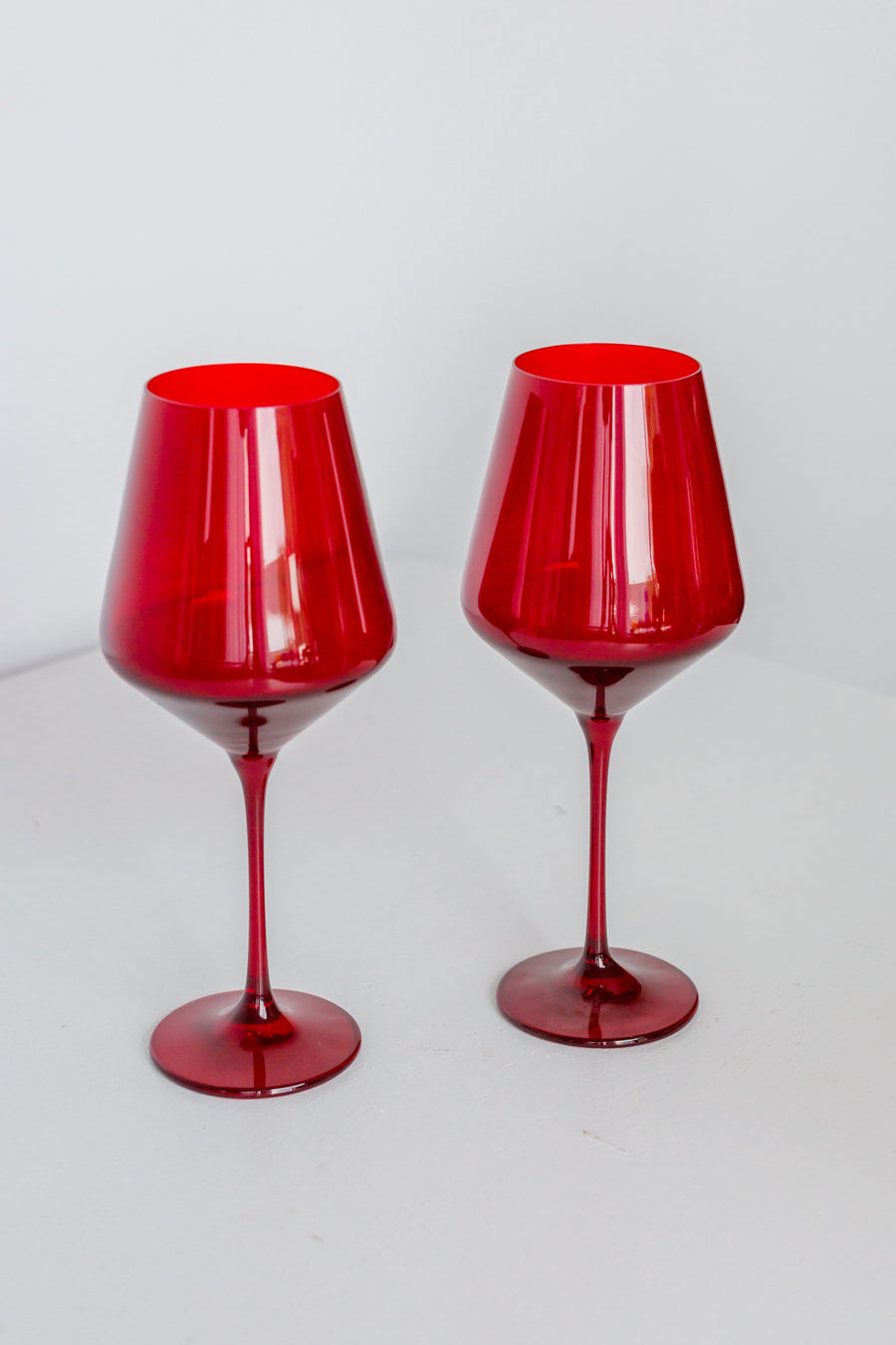Colored Wine Stemware - Set of 2 {Red}