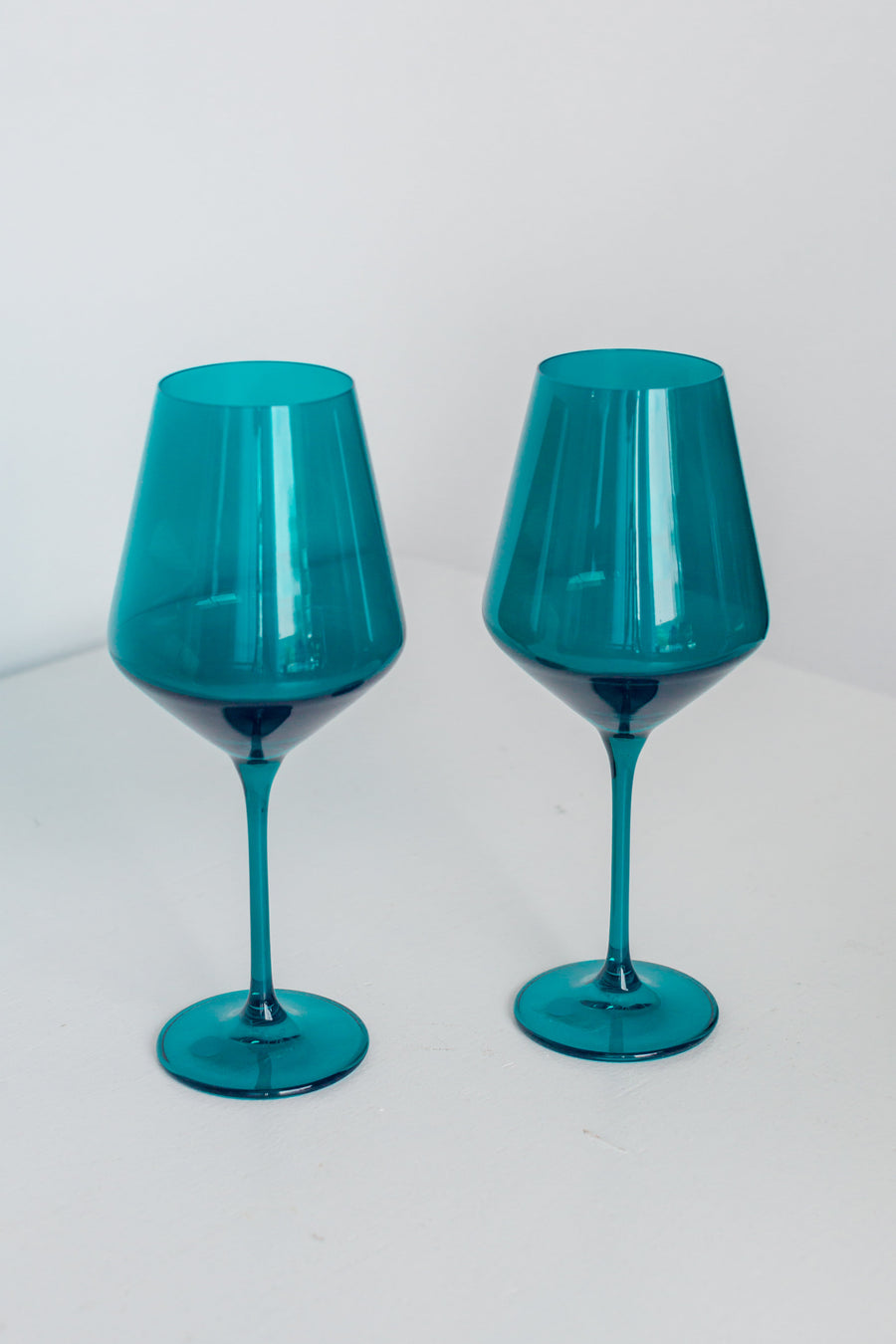 Colored Wine Stemware - Set of 2 {Teal}
