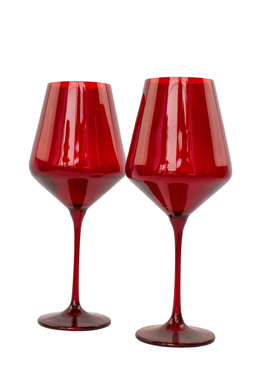 Colored Wine Stemware - Set of 2 {Red}