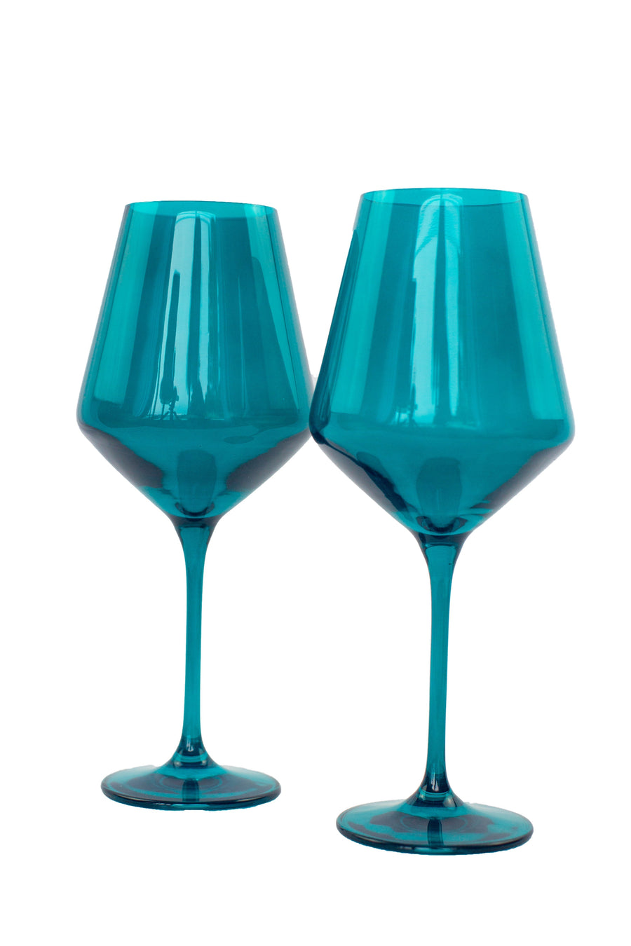 Colored Wine Stemware - Set of 2 {Teal}