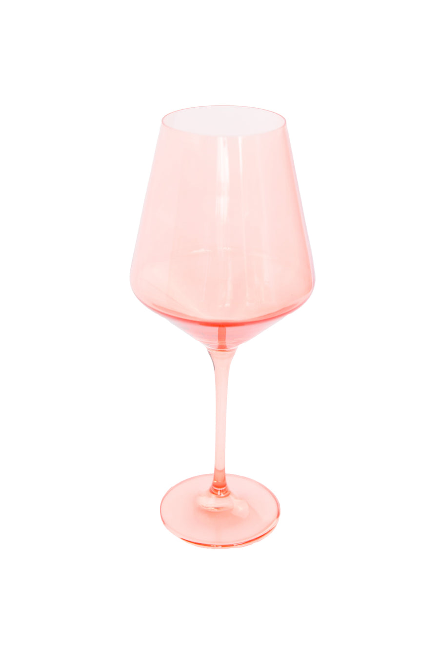 Colored Wine Stemware - Set of 2- Peach Fuzz {Our Coral Peach Pink}