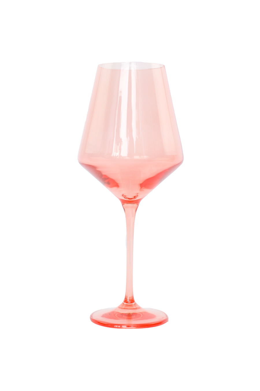 Colored Wine Stemware - Set of 2- Peach Fuzz {Our Coral Peach Pink}